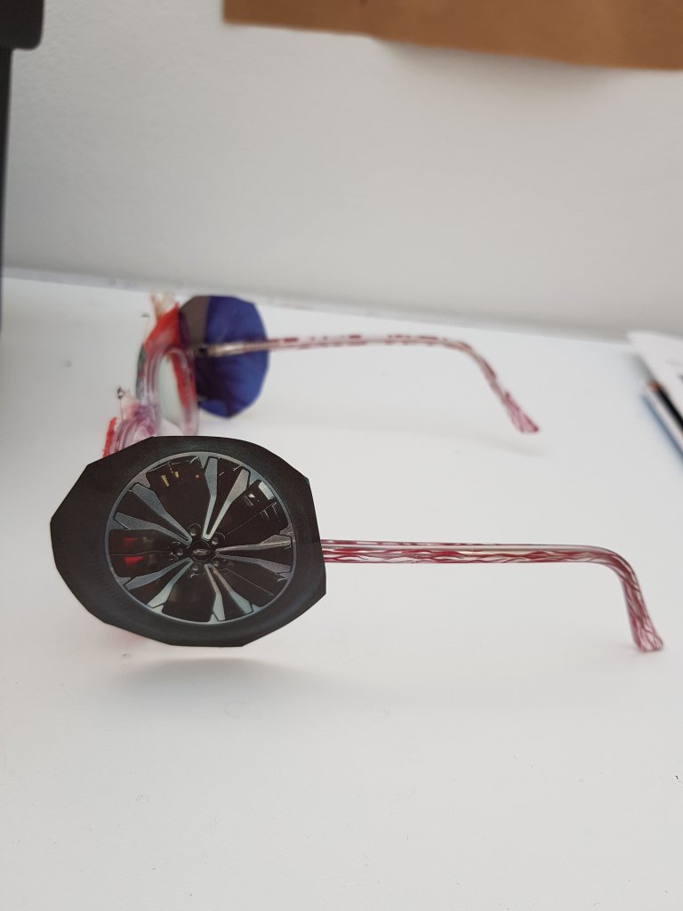 I wanted to give the impression that her glasses were part bus too