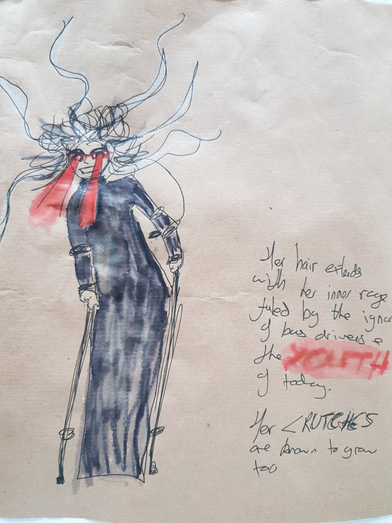 Quite liking the effect of the watercolour pen with the fine liner on brown parcel paper.It makes the colour more vibrant and noticable then if it was on white paper.