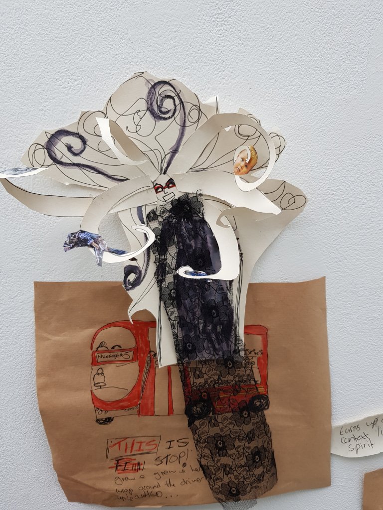 Decided to put lace on top of the image to see if it encouraged the 'malificent spirit' image I so desired.